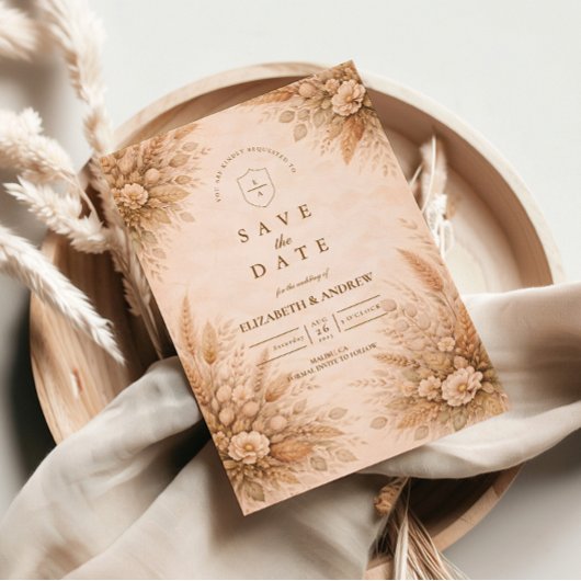Klassische Herbstgartenhochzeit Save The Date