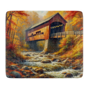 klassische, herbstliche Brücke Schneidebrett