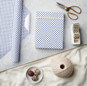 Klassische Herzen True Blue - Weiß Geschenkpapier