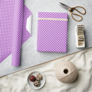 Klassische Herzen Weiß - Orchideen Purpur Geschenkpapier