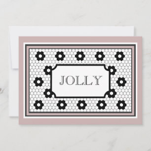 Klassische Hex Fliesendesign Jolly-Urlaubskarte Feiertagskarte