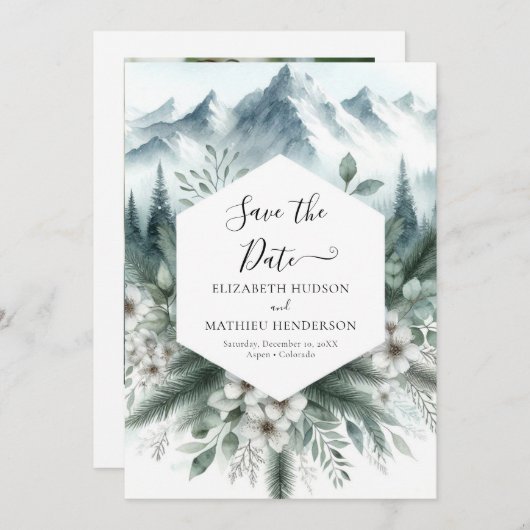 Klassische Hochzeit außerhalb des Fotos Save The Date (Vorne/Hinten)