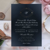 Klassische Hochzeit der Blaukalligraphie Einladung