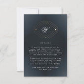 Klassische Hochzeit der Blaukalligraphie RSVP Karte (Vorderseite)