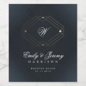 Klassische Hochzeit der Blaukalligraphie Weinetikett (Einzelnes Label)