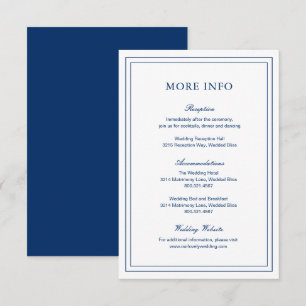 Klassische Hochzeit der Marine Begleitkarte