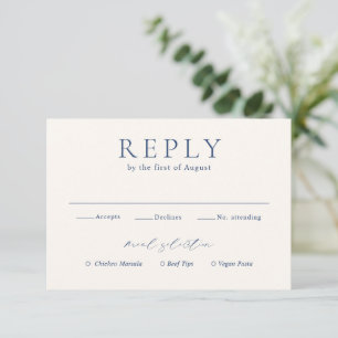 Klassische Hochzeit der Marine RSVP Karte