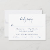 Klassische Hochzeit der Marine RSVP Karte (Rückseite)