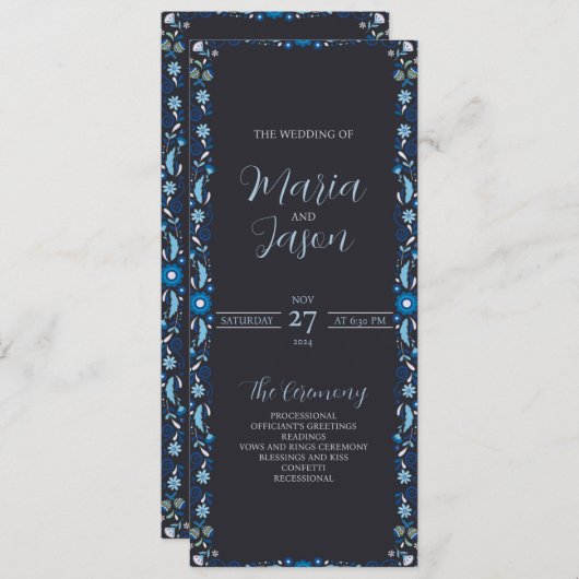 Klassische Hochzeit der mexikanischen Marine Blue  Programm (Vorne/Hinten)