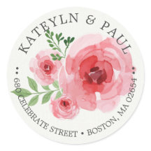 Klassische Hochzeit der rosa Rücksendeadresse