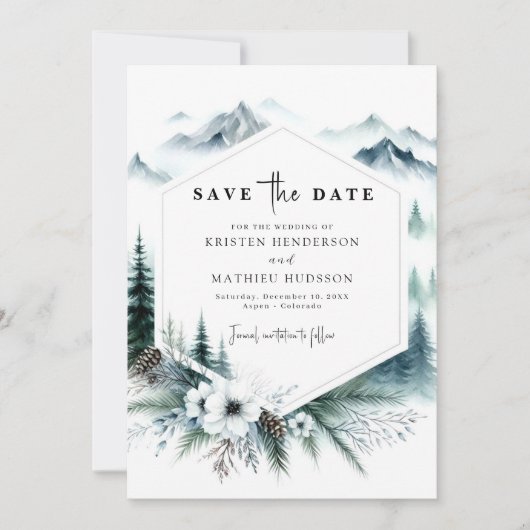 Klassische Hochzeit der Wasserfarben Save The Date (Vorderseite)