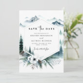 Klassische Hochzeit der Wasserfarben Save The Date (Stehend Vorderseite)