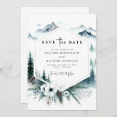 Klassische Hochzeit der Wasserfarben Save The Date (Vorne/Hinten)