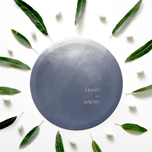 Klassische Hochzeit des Blauen Rauchens Pappteller