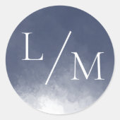 Klassische Hochzeit des Blauen Rauchens Runder Aufkleber (Vorderseite)