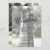 Klassische Hochzeit des Fotos Einladung (Vorne/Hinten)