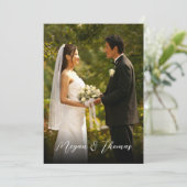 Klassische Hochzeit des Fotos Einladung (Stehend Vorderseite)