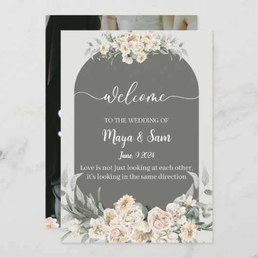 Klassische Hochzeit des Fotos Einladung (Vorne/Hinten)