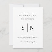 Klassische Hochzeit des modernen Fotos Einladung (Rückseite)