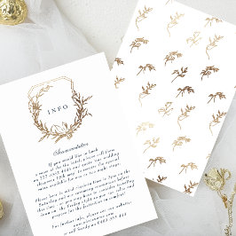 Klassische Hochzeit des Navy Blue Gold Wappen Begleitkarte