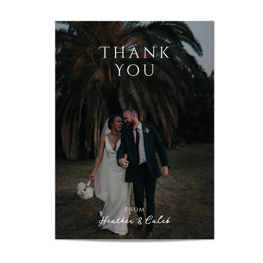 Klassische Hochzeit des vertikalen Fotos Dankeskarte