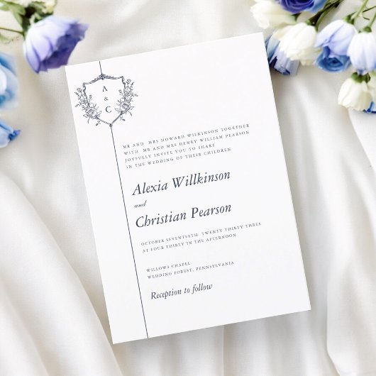 klassische Hochzeit des Wappen Einladung