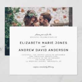 Klassische Hochzeit des zeitlosen Schwarz-weißen F Einladung