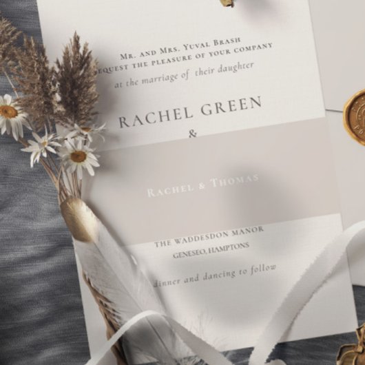 Klassische Hochzeit Einladungsbanderole