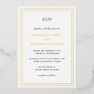 Klassische Hochzeit Folieneinladung