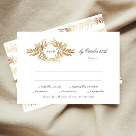 Klassische Hochzeit in Gold RSVP Karte
