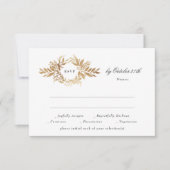 Klassische Hochzeit in Gold RSVP Karte (Vorderseite)