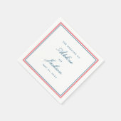 Klassische Hochzeit in Rosa und Marinebranche Serviette (Ecke)