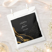 Klassische Hochzeit in Schwarz und Gold Geschenktütchen (Ausgeschnitten)