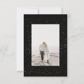 Klassische Hochzeit in Schwarz und Gold Save The Date (Rückseite)