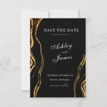 Klassische Hochzeit in Schwarz und Gold