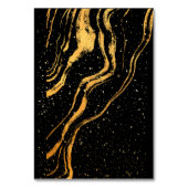 Klassische Hochzeit in Schwarz und Gold Tischnummer (Rückseite)