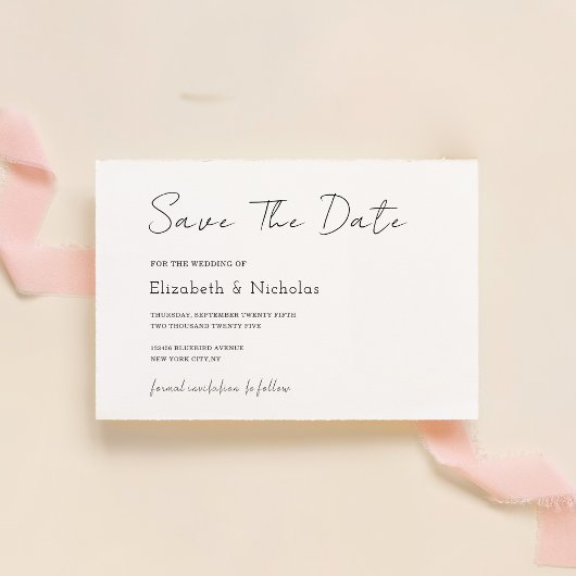 Klassische Hochzeit in Schwarz-Weiß-Eleganz Save The Date