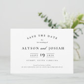 Klassische Hochzeit in Schwarz-Weiß-Foto Save The Date (Stehend Vorderseite)