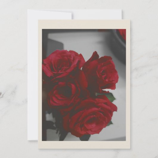 Klassische Hochzeit in Schwarzweiß Einladung (Rückseite)