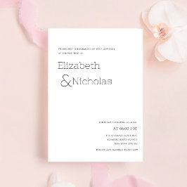 Klassische Hochzeit in Schwarzweiß Einladung