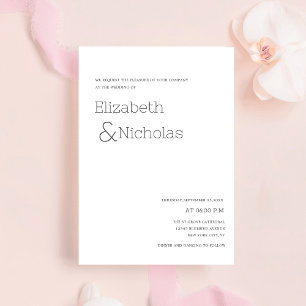 Klassische Hochzeit in Schwarzweiß Einladung