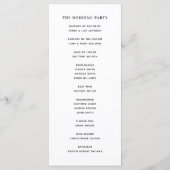 Klassische Hochzeit in Schwarzweiß Programm (Rückseite)