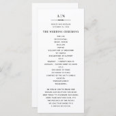 Klassische Hochzeit in Schwarzweiß Programm (Vorne/Hinten)