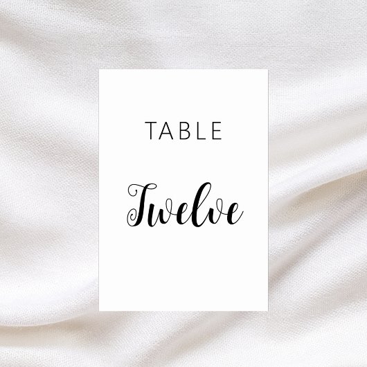 Klassische Hochzeit in Weiß Tischnummer