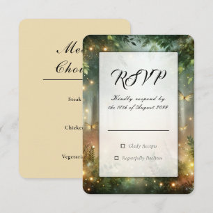 Klassische Hochzeit mit aufwendigem Rahmen RSVP Karte