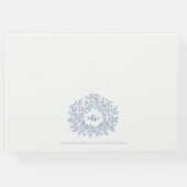 Klassische Hochzeit mit blauen Blättern Gästebuch (Rückseite)