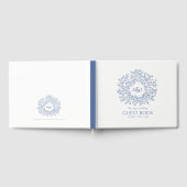 Klassische Hochzeit mit blauen Blättern Gästebuch (Voll)