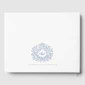 Klassische Hochzeit mit blauen Blättern Gästebuch (Rückseite)