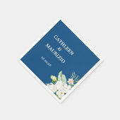 Klassische Hochzeit mit Blauer Flora Serviette (Ecke)
