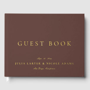 Klassische Hochzeit mit Chocolate Brown Gold Kalli Gästebuch